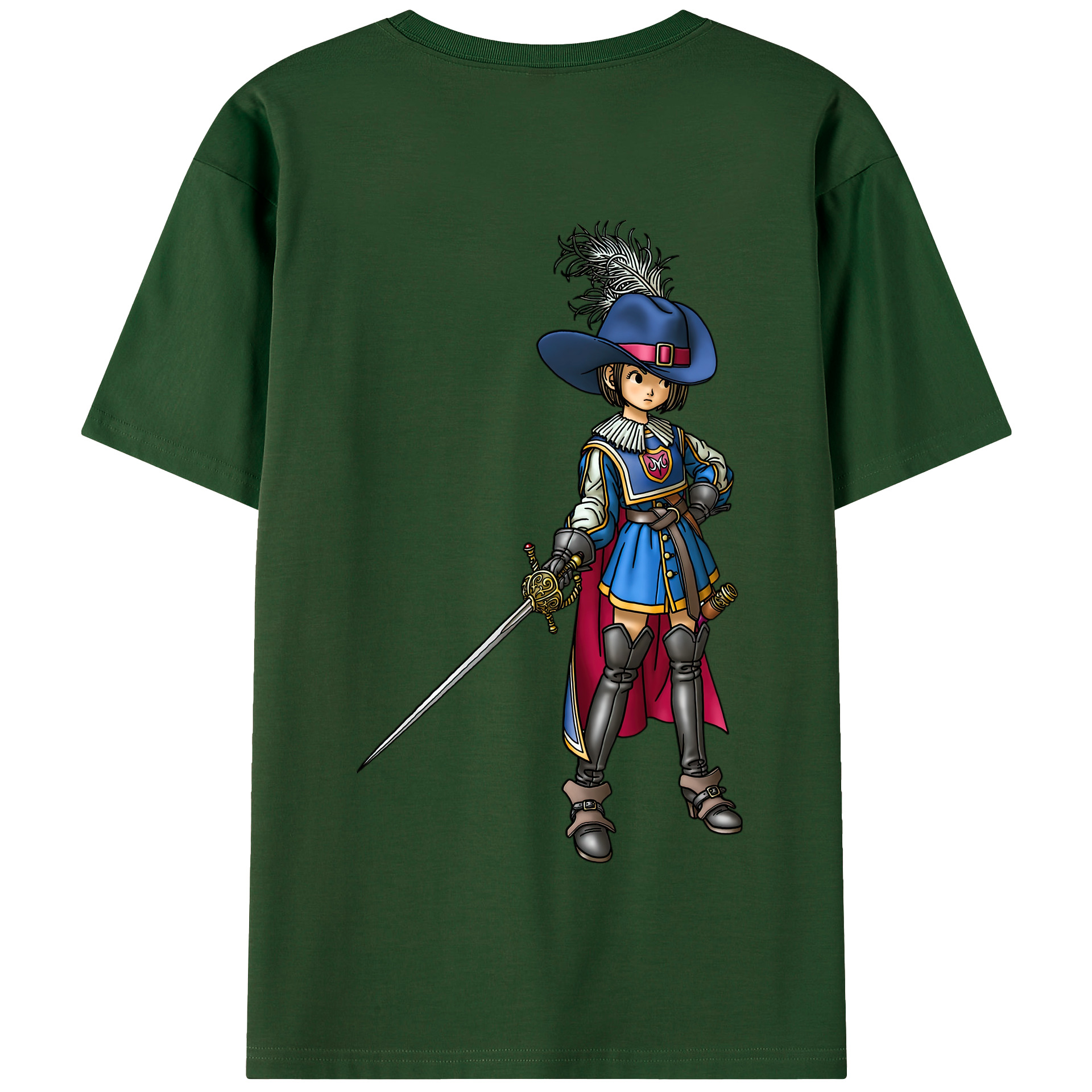 （画像用） ドラゴンクエスト Doragon Kuesuto Dragon Quest 綿100％半袖Tシャツ（背面プリント）